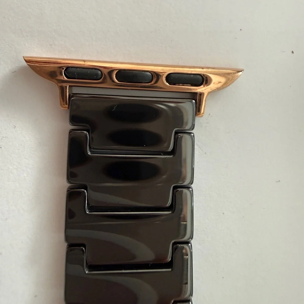 Anne Klein Ceramic Link Fashion Bracelet for Apple Watch, Secure, Adjustable